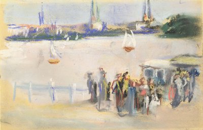 Uitzicht op de Aussenalster, 1909 door Max Liebermann